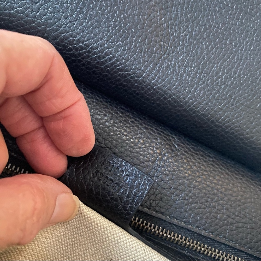 GUCCI GG MARMONT LEATHER TOP HANDLE BAG 421890 BLACK - Picture 12 of 15